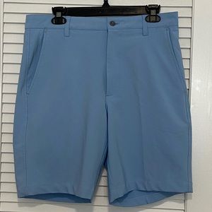 FootJoy golf shorts, light blue, with 9” inseam